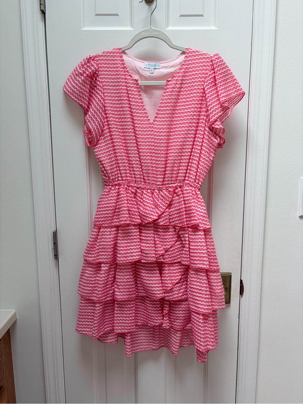 Pink Tiered Ruffle Dress